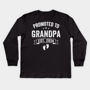 1st Time Grandpa EST 2024 New First Grandpa 2024 T-Shirt Kids Long Sleeve T-Shirt